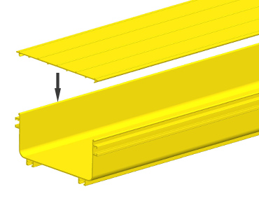 Deckro Fiber Duct System W240mm Straight Section cover,2m/pc
