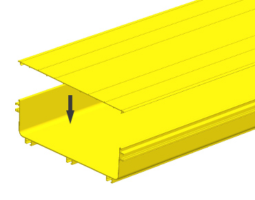 Deckro Fiber Duct System W360x H100 Straight Section cover, 2m/pc